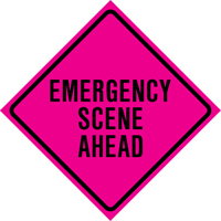 "Emergency Scene Ahead" Roll-Up Traffic Sign, 36" x 36", Vinyl, English SDP371 | NTL Industrial