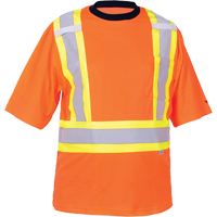 T-shirt de s&eacute;curit&eacute;, Polyester, Moyen, Orange haute visibilit&eacute; NTL Industrial