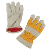 Gants de travail doubl&eacute;s pour l'hiver de premi&egrave;re qualit&eacute;, Moyen, Paume en Cuir fleur de porc, Doublure en Molleton de mousse NTL Industrial