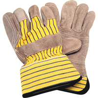 Double-Palm Fitters Gloves, Large, Split Cowhide Palm, Cotton Inner Lining NTL Industrial
