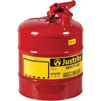 Bidons s&eacute;curitaires, Type I, Acier, 5 gal. US, Rouge, Homologu&eacute; FM/List&eacute; UL/ULC NTL Industrial