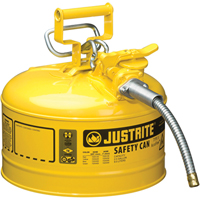 AccuFlow Safety Cans, Type II, Steel, 2.5 US gal., Yellow, FM Approved/UL/ULC Listed NTL Industrial