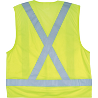 Traffic Safety Vest, High Visibility Lime-Yellow, Large, Polyester NTL Industrial