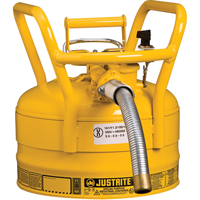 D.O.T. AccuFlow™ Safety Cans, Type II, Steel, 2.5 US gal., Yellow, FM Approved SED122 | NTL Industrial