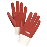 Red Smooth-Finish Chemical-Resistant Gloves, Size Large/9, 10" L, PVC, Interlock Inner Lining, 47-mil NTL Industrial