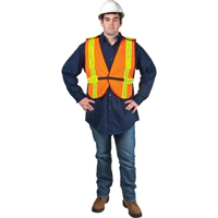 Standard-Duty Safety Vest, High Visibility Orange, Medium, Polyester NTL Industrial