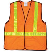 5-Point Tear-Away Traffic Safety Vest, High Visibility Orange, Medium, Polyester NTL Industrial