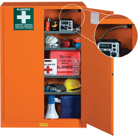 Armoires de rangement pour préparation aux situations d'urgence, Acier, 4 Tablettes, 65" h x 43" la x 18" P, Orange SEG861 | NTL Industrial
