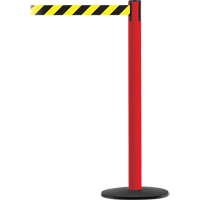 Advance TensaBarrier&reg; Barrier Post, Steel, 36" H, Black/Yellow Tape, 7.5' Tape Length NTL Industrial