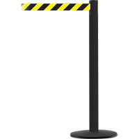 Advance TensaBarrier&reg; Barrier Post, Steel, 36" H, Black/Yellow Tape, 7.5' Tape Length NTL Industrial