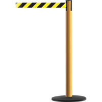 Advance TensaBarrier&reg; Barrier Post, Steel, 36" H, Black/Yellow Tape, 7.5' Tape Length NTL Industrial