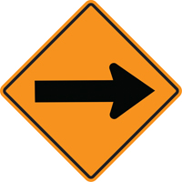 Arrow Roll-Up Temporary Conditions Sign , 24" x 24", Vinyl, Pictogram NTL Industrial