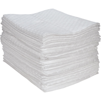 Feuilles absorbantes en fibres fines de premi&egrave;re qualit&eacute;, Huile seulement, 15" x 17", 30 gal. d'absorption NTL Industrial