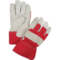 Gants d'ajusteur rouge & blanc doubl&eacute;s pour l'hiver, Grand, Paume en Cuir fleur de vache, Doublure en Boa NTL Industrial