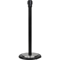 Free-Standing Crowd Control Barrier Receiver Post With Wheels, 35" High, Black SEI763 | NTL Industrial