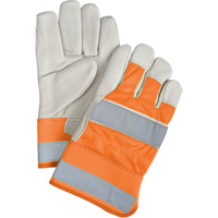 Gants d'ajusteur &agrave; chaleur sup&eacute;rieure orange haute visibilit&eacute;, Grand, Paume en Cuir fleur de vache, Doublure en Thinsulate NTL Industrial