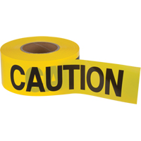 "Caution" Barricade Tape, English, 3" W x 1000' L, 1.5 mils, Black on Yellow SEK397 | NTL Industrial