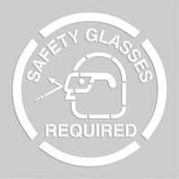 Floor Marking Stencils - Safety Glasses Required, Pictogram, 20" x 20" SEK518 | NTL Industrial
