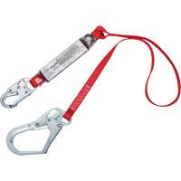 Shock-Absorbing Lanyard, 4', Snap Hook Center, Rebar Hook Leg Ends, Polyester NTL Industrial