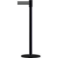 Slimline TensaBarrier&reg; Barrier Post, Steel, 38" H, Black/White Tape, 7.5' Tape Length NTL Industrial