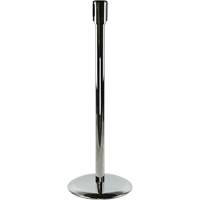 Slimline TensaBarrier&reg; Receiver Post, 38" High, Polished Chrome NTL Industrial