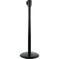 Slimline TensaBarrier&reg; Receiver Post, 38" High, Black NTL Industrial