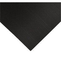 Tapis ondul&eacute; pour tableau de contr&ocirc;le no 702, 2' la x 10' lo, 1/4" &eacute;paisseur, Noir, PVC NTL Industrial