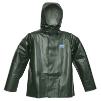 Journeyman Chemical Resistant Rain Jacket, Small, Green, Polyester/PVC SFI873 | NTL Industrial