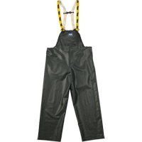 Journeyman Chemical Resistant Rain Bib Pants, Small, Green, Polyester/PVC SFI879 | NTL Industrial