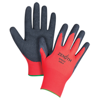 Gants enduits &agrave; prise cr&ecirc;p&eacute;e noir & rouge, 8/Moyen, R&ecirc;vetement Latex de caoutchouc, Calibre 13, Enveloppe en Polyester NTL Industrial