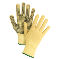 Dotted Seamless String Knit Gloves, Size Medium/8, 7 Gauge, PVC Coated, Kevlar<sup>®</sup> Shell, ASTM ANSI Level A2/EN 388 Level 3 SFP797 | NTL Industrial