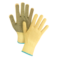 Gants tricot&eacute;s sans couture &agrave; pois, Taille T-Grand/10, Calibre 7, Rev&ecirc;tement PVC, Enveloppe en Kevlar, ASTM ANSI niveau A2/EN 388 niveau 3 NTL Industrial