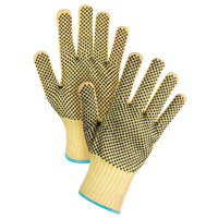 Gants tricot&eacute;s deux c&ocirc;t&eacute;s, sans couture, &agrave; pois, Taille T-Grand/10, Calibre 7, Rev&ecirc;tement PVC, Enveloppe en Kevlar, ASTM ANSI niveau A2/EN 388 niveau 3 NTL Industrial
