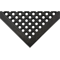 Tapis antifatigue, &agrave; fentes, 3' x 5' x 7/8", Noir, Caoutchouc naturel NTL Industrial