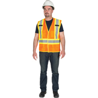 5-Point Tear-Away Premium Safety Vest , High Visibility Orange, Large/X-Large, Polyester NTL Industrial