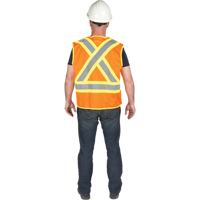 5-Point Tear-Away Premium Safety Vest , High Visibility Orange, Large/X-Large, Polyester NTL Industrial
