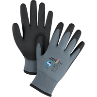 Gants enduits de premi&egrave;re qualit&eacute; ZX-30°, 8/Moyen, R&ecirc;vetement PVC, Calibre 15, Enveloppe en Nylon NTL Industrial