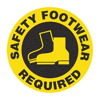 "Safety Footwear" Floor Sign, Adhesive, English with Pictogram SFU881 | NTL Industrial