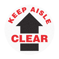 "Keep Aisle Clear" Floor Sign, Adhesive, English with Pictogram SFU882 | NTL Industrial