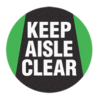 "Keep Aisle Clear" Floor Sign, Adhesive, English with Pictogram SFU883 | NTL Industrial
