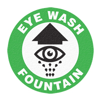 "Eye Wash Fountain" Floor Sign, Adhesive, English with Pictogram SFU886 | NTL Industrial