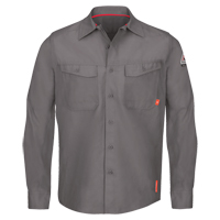 IQ Endurance&reg; Men's Work Shirts, Small, Grey NTL Industrial