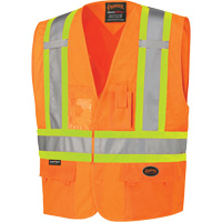 134 Safety Vest, High Visibility Orange, Large/X-Large, Polyester NTL Industrial