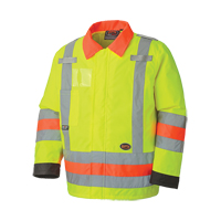 6037 Traffic Control Waterproof Safety Jacket, Polyester, High Visibility Lime-Yellow, X-Small NTL Industrial