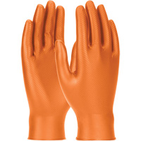 Grippaz Skins Ambidextrous Disposable Gloves, Small, Nitrile, 6-mil, Powder-Free, Orange NTL Industrial