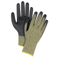 Gants &eacute;lastiques sans coutures r&eacute;sistants &agrave; la coupe noir & jaune, Taille 2T-Grand/11, Calibre 13, Rev&ecirc;tement Mousse de nitrile, Enveloppe en Aramide, ASTM ANSI niveau A6 NTL Industrial