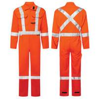 UltraSoft&reg; 7 oz. High-Visibility Deluxe Coveralls, Size 58 (Tall), Orange NTL Industrial