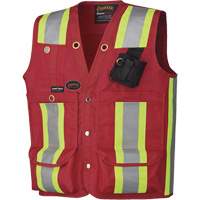 695 Surveyor's / Supervisor's Safety Vest, Red, X-Large, Polyester NTL Industrial