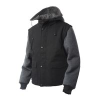 Manteau avec manches &agrave; fermeture &agrave; glissi&egrave;re, Hommes, Grand, Noir NTL Industrial