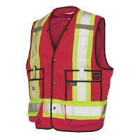 Surveyor Safety Vest, Red, Large, Polyester NTL Industrial